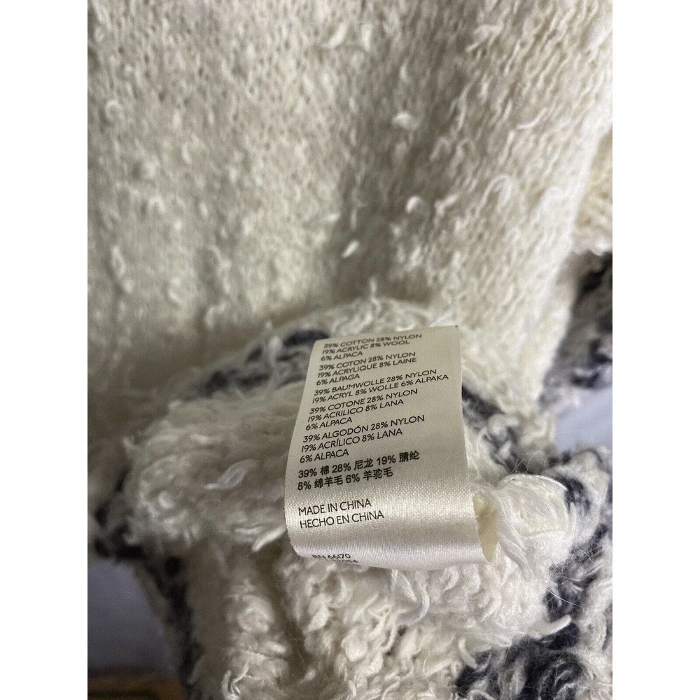 Anthropologie Pilcro Womens Petra Feathered Knitted Wool Sweater White Sz Medium